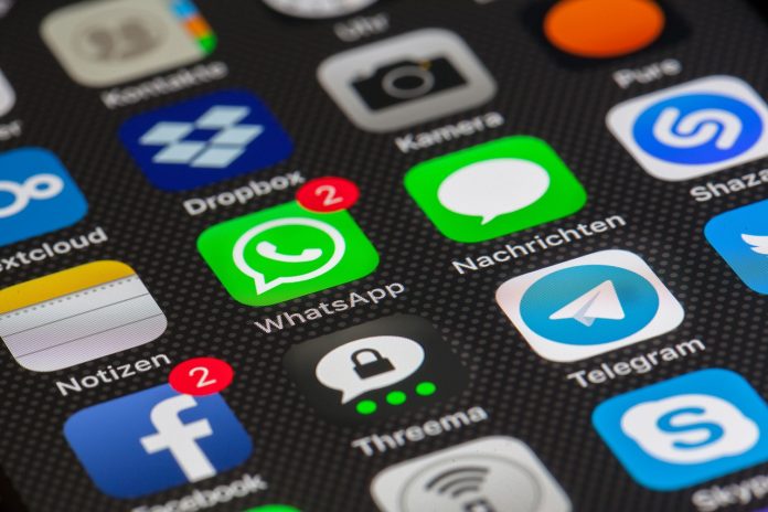 Mobile screen showing social media apps