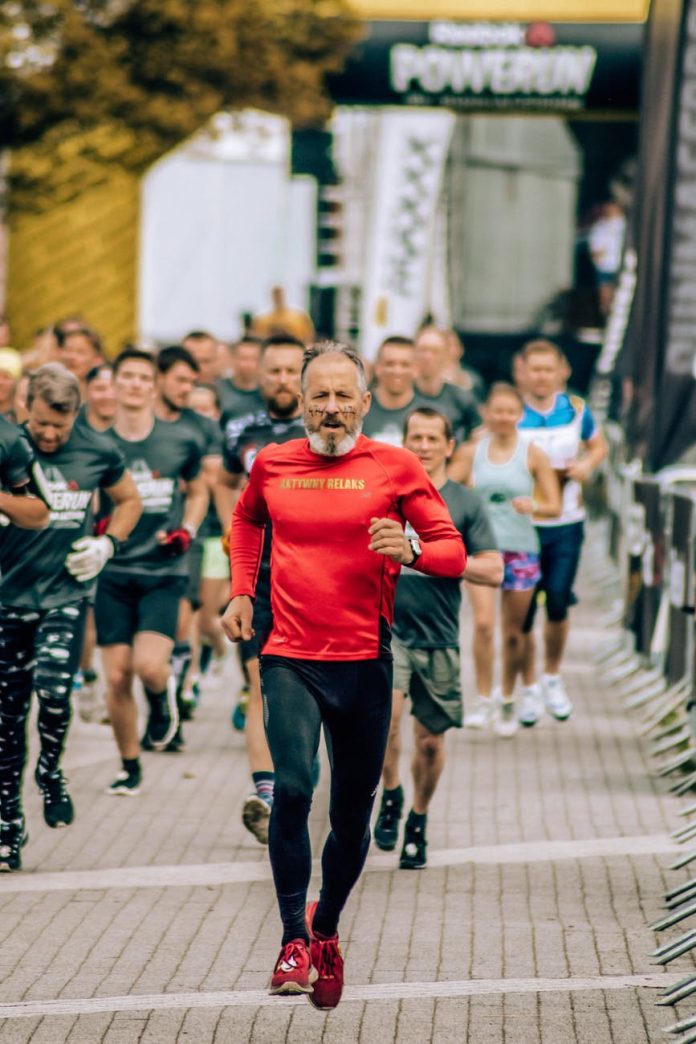 Old man running