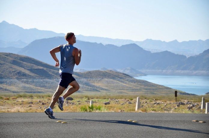 Runner running outdoors in nature