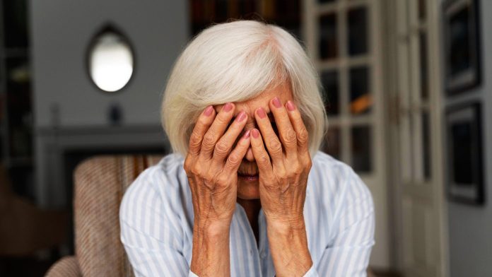 elderly lady confronting depression