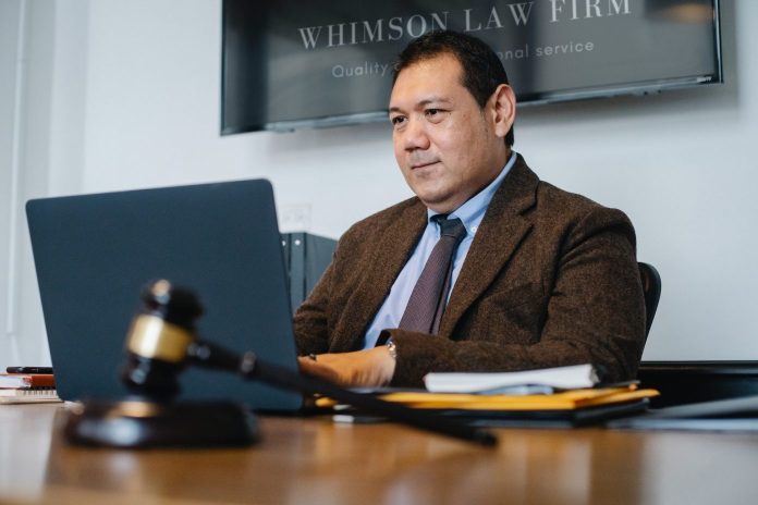 senior executive at office desk