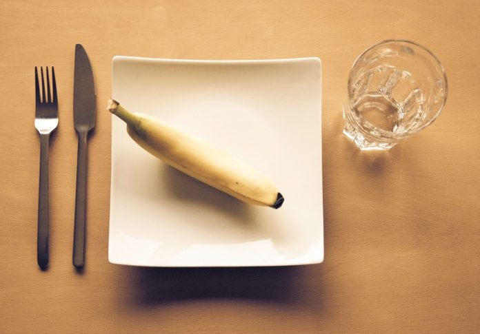 plate with only a banana