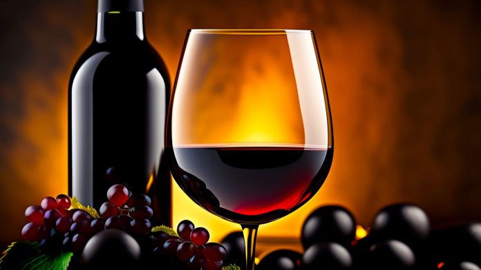 bottle and glass of red wine