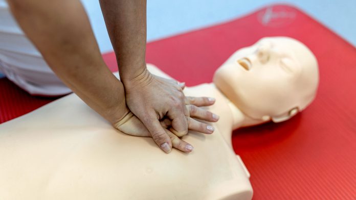 Procedure demo on CPR mannequin